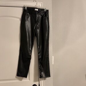 KanCan Black Faux Leather Pants